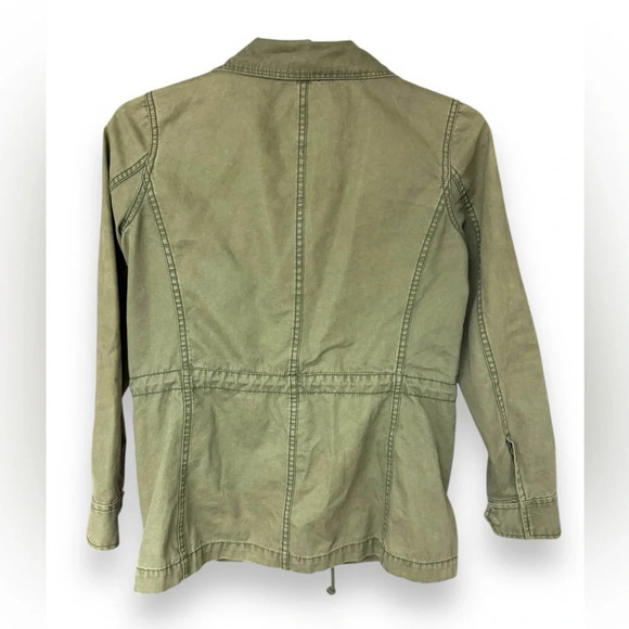Madewell Cotton Full Zip Green Cargo Military Utility Jacket Size Small EUC - Picture 2 of 9